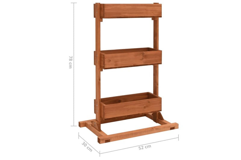 Odlingslåda 52x30x78 cm granträ - Brun - Blomlåda - Utomhuskrukor