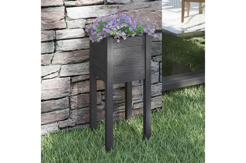 Odlingslåda grå 31x31x70 cm massiv furu - Grå - Utemöbler - Övrigt utemöbler - Tillbehör utomhus - Utomhuskrukor