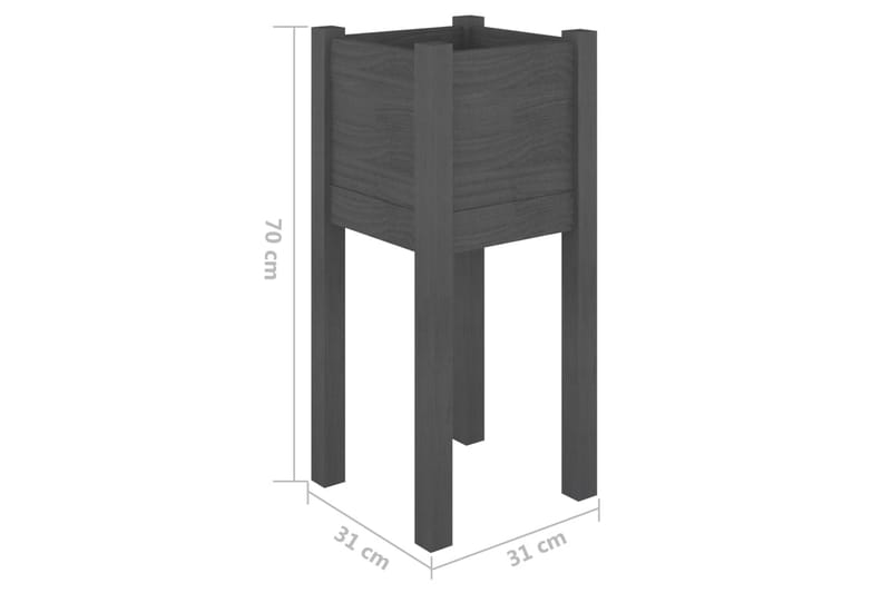 Odlingslåda grå 31x31x70 cm massiv furu - Grå - Utemöbler - Övrigt utemöbler - Tillbehör utomhus - Utomhuskrukor