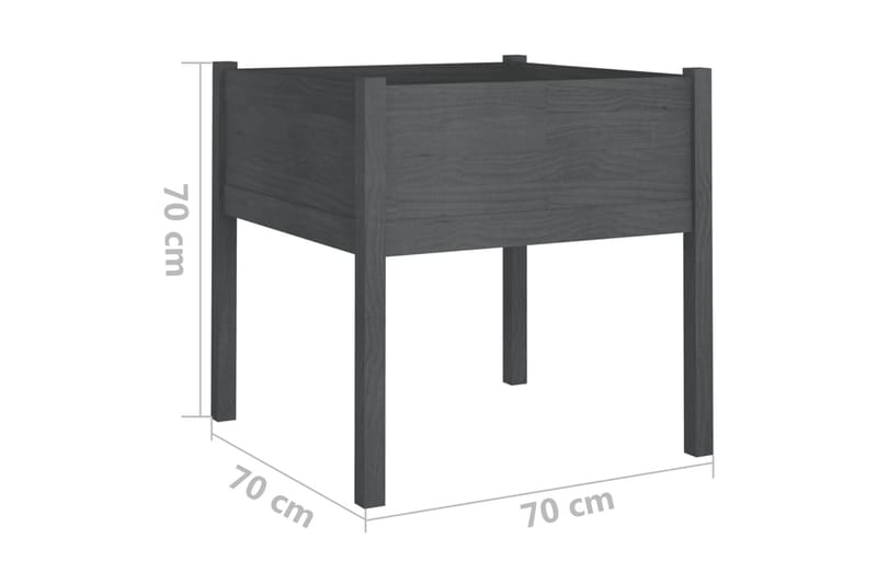 Odlingslåda grå 70x70x70 cm massiv furu - Grå - Utemöbler - Övrigt utemöbler - Tillbehör utomhus - Utomhuskrukor