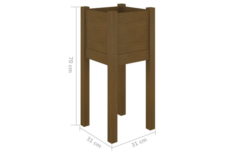 Odlingslåda honungsbrun 31x31x70 cm massiv furu - Honung - Utemöbler - Övrigt utemöbler - Tillbehör utomhus - Utomhuskrukor