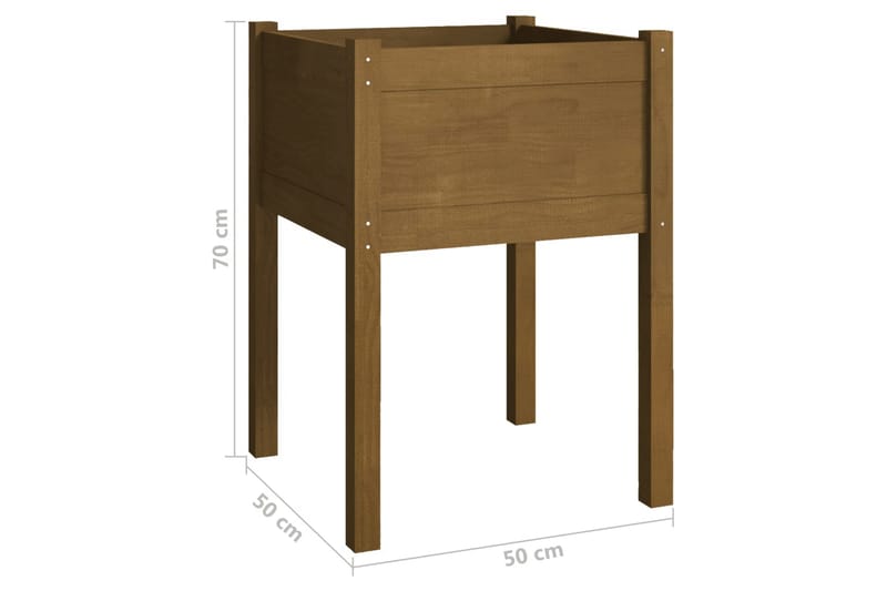 Odlingslåda honungsbrun 50x50x70 cm massiv furu - Honung - Blomlåda - Utomhuskrukor