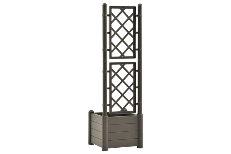 Odlingslåda med spaljé 43x43x142 cm PP antracit - Grå - Utemöbler - Övrigt utemöbler - Tillbehör utomhus - Utomhuskrukor