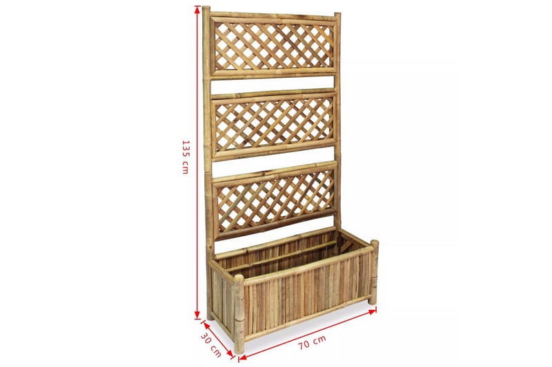 Odlingslåda med spaljé bambu 70 cm - Brun - Blomlåda - Utomhuskrukor