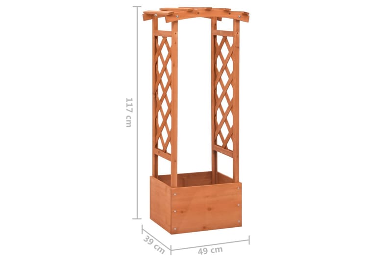 Odlingslåda med spaljébåge 49x39x117 cm granträ - Brun - Utemöbler - Övrigt utemöbler - Tillbehör utomhus - Utomhuskrukor