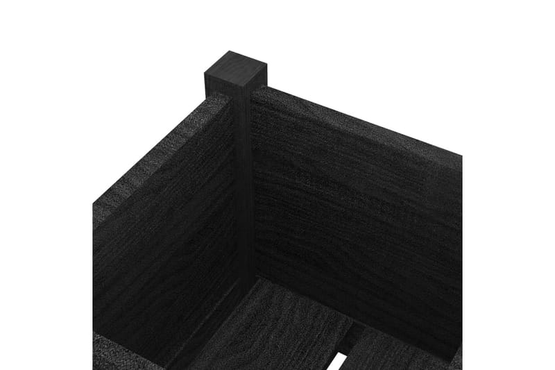 Odlingslåda svart 31x31x70 cm massiv furu - Svart - Utomhuskrukor - Blomlåda