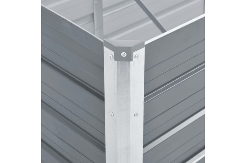 Odlingslåda upphöjd galvaniserat stål 100x40x45 cm grå - Grå - Blomlåda - Utomhuskrukor