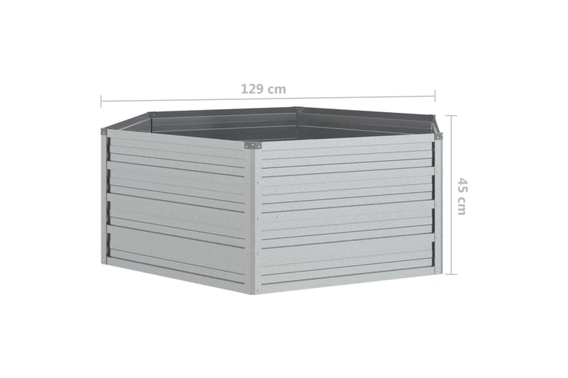 Odlingslåda upphöjd galvaniserat stål 129x45 cm silver - Silver - Utemöbler - Övrigt utemöbler - Tillbehör utomhus - Utomhuskrukor