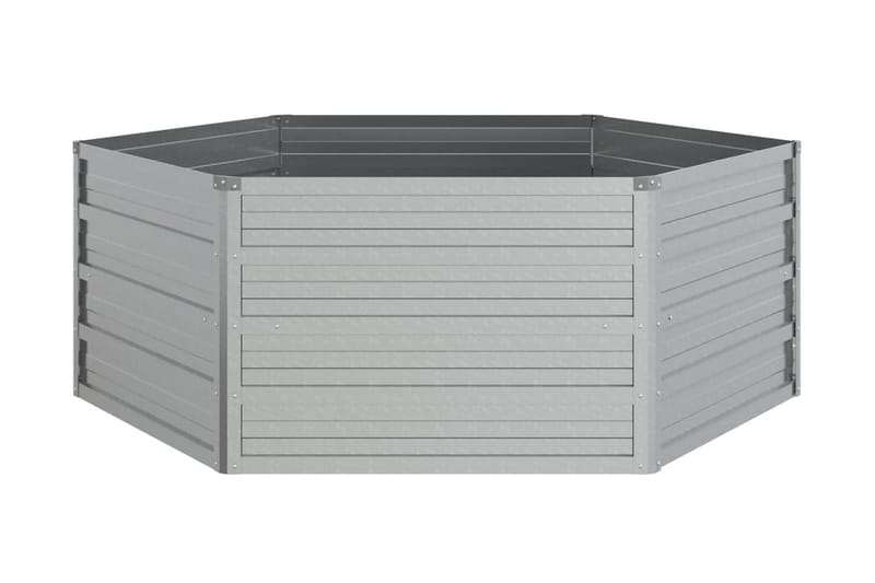 Odlingslåda upphöjd galvaniserat stål 129x45 cm silver - Silver - Utemöbler - Övrigt utemöbler - Tillbehör utomhus - Utomhuskrukor