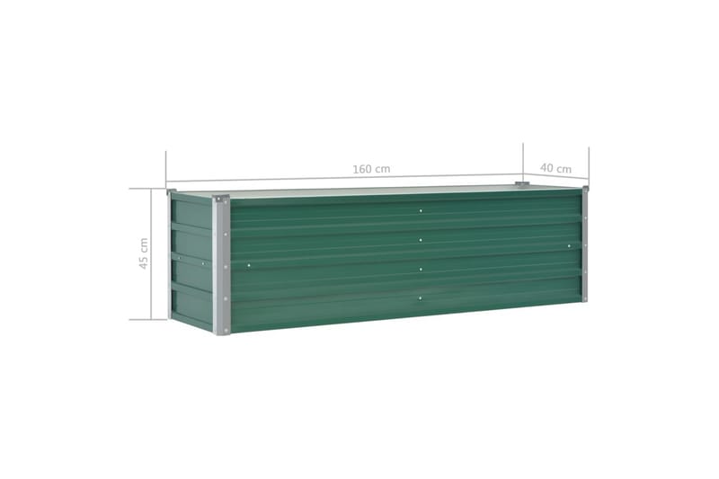 Odlingslåda upphöjd galvaniserat stål 160x40x45 cm grön - Grön - Blomlåda - Utomhuskrukor