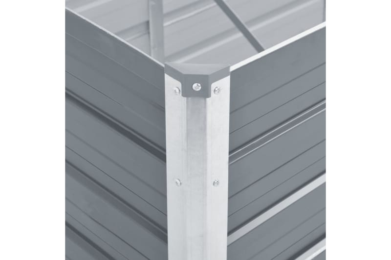 Odlingslåda upphöjd galvaniserat stål 160x40x77 cm grå - Grå - Utemöbler - Övrigt utemöbler - Tillbehör utomhus - Utomhuskrukor