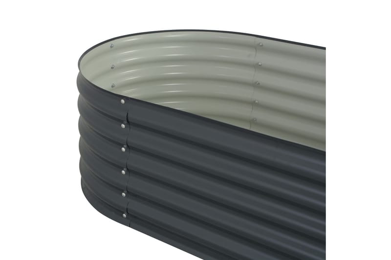 Odlingslåda upphöjd galvaniserat stål 160x80x44 cm grå - Grå - Utemöbler - Övrigt utemöbler - Tillbehör utomhus - Utomhuskrukor