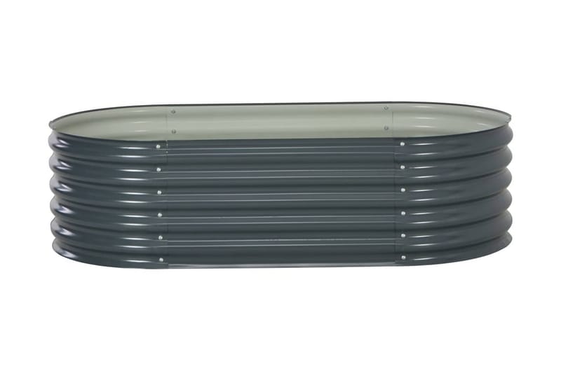 Odlingslåda upphöjd galvaniserat stål 160x80x44 cm grå - Grå - Utemöbler - Övrigt utemöbler - Tillbehör utomhus - Utomhuskrukor