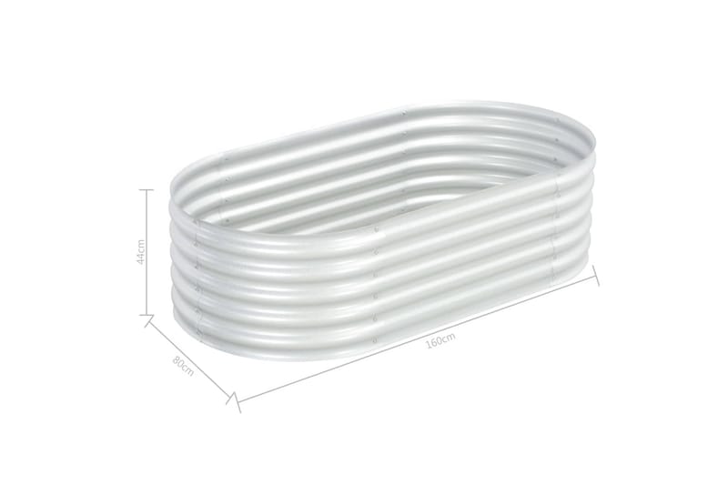 Odlingslåda upphöjd galvaniserat stål 160x80x44 cm silver - Silver - Utemöbler - Övrigt utemöbler - Tillbehör utomhus - Utomhuskrukor