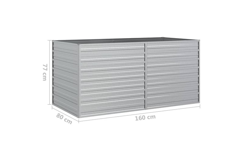 Odlingslåda upphöjd galvaniserat stål 160x80x77 cm silver - Silver - Utemöbler - Övrigt utemöbler - Tillbehör utomhus - Utomhuskrukor