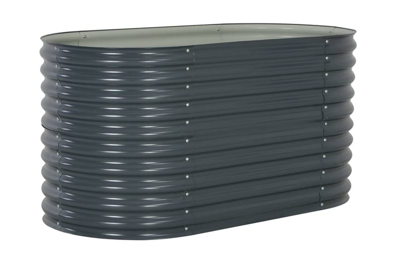 Odlingslåda upphöjd galvaniserat stål 160x80x81 cm grå - Grå - Utomhuskrukor - Blomlåda