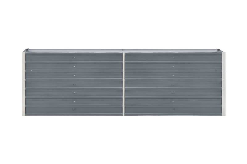 Odlingslåda upphöjd galvaniserat stål 240x40x77 cm grå - Grå - Blomlåda - Utomhuskrukor