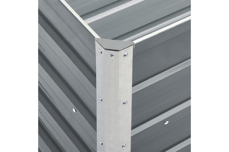 Odlingslåda upphöjd galvaniserat stål 240x40x77 cm grå - Grå - Blomlåda - Utomhuskrukor