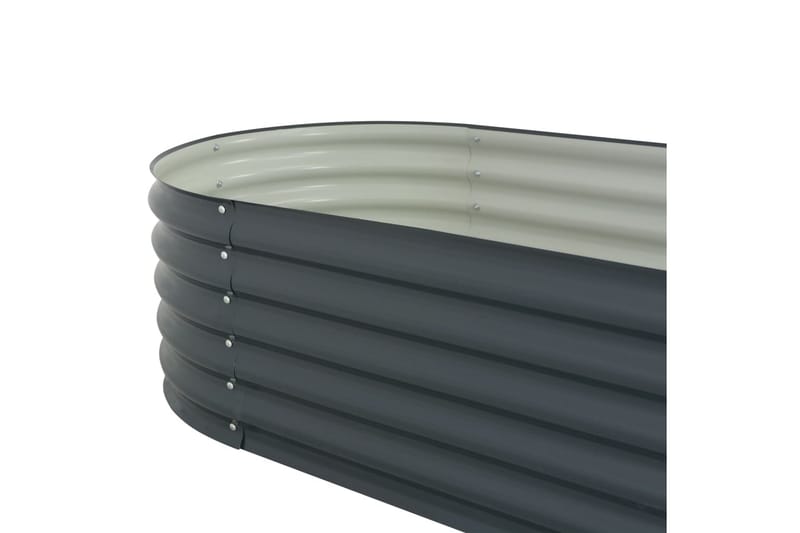 Odlingslåda upphöjd galvaniserat stål 240x80x44 cm grå - Grå - Blomlåda - Utomhuskrukor