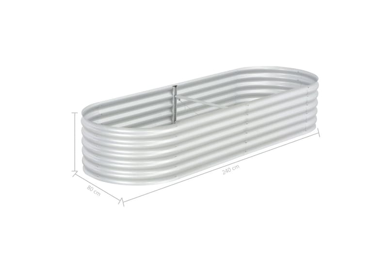 Odlingslåda upphöjd galvaniserat stål 240x80x44 cm silver - Silver - Utemöbler - Övrigt utemöbler - Tillbehör utomhus - Utomhuskrukor