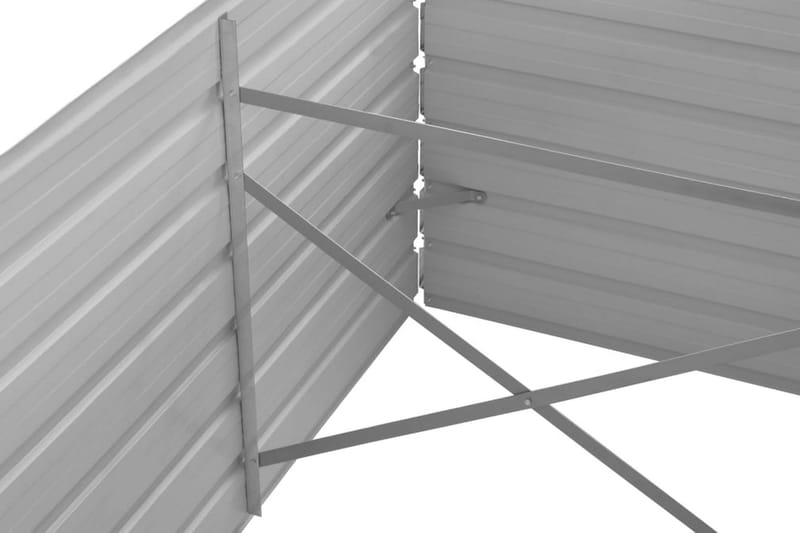 Odlingslåda upphöjd galvaniserat stål 240x80x45 cm grå - Grå - Blomlåda - Utomhuskrukor