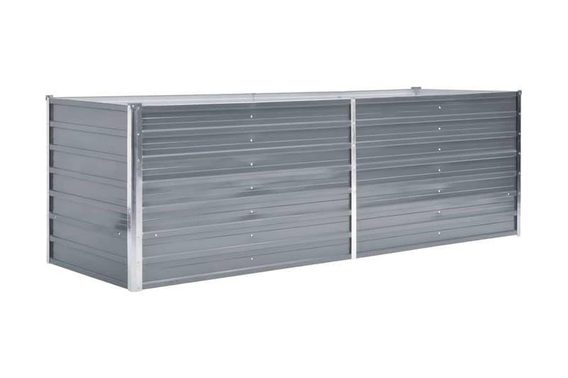 Odlingslåda upphöjd galvaniserat stål 240x80x77 cm grå - Grå - Utemöbler - Övrigt utemöbler - Tillbehör utomhus - Utomhuskrukor