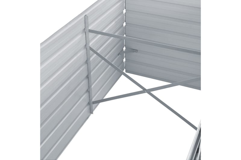 Odlingslåda upphöjd galvaniserat stål 240x80x77 cm grå - Grå - Utemöbler - Övrigt utemöbler - Tillbehör utomhus - Utomhuskrukor