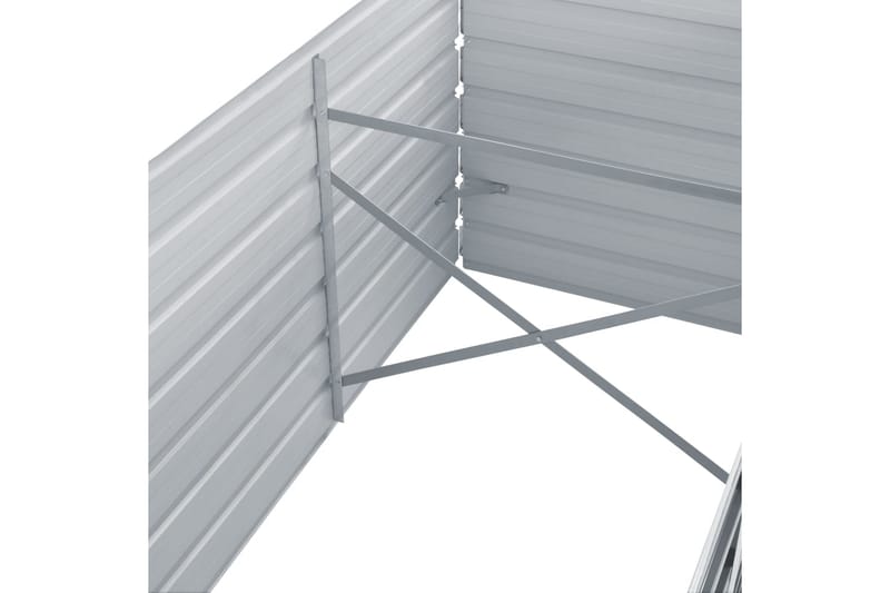 Odlingslåda upphöjd galvaniserat stål 240x80x77 cm grå - Grå - Blomlåda - Utomhuskrukor