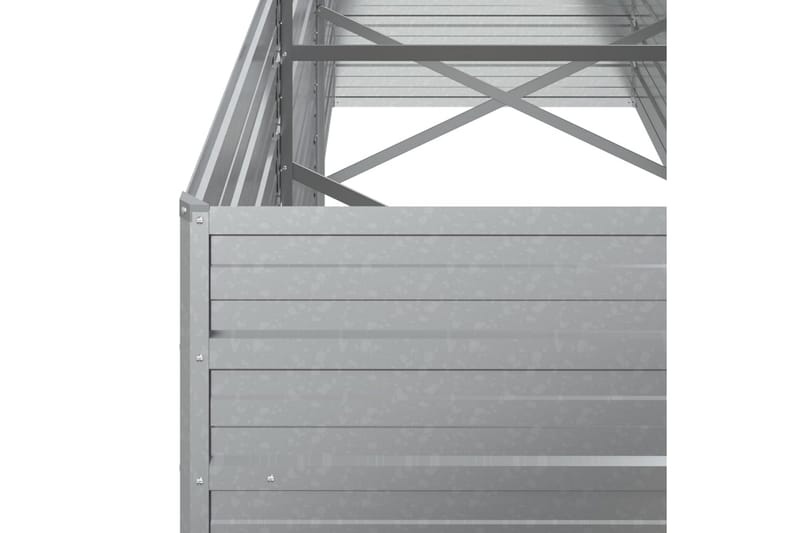 Odlingslåda upphöjd galvaniserat stål 240x80x77 cm silver - Silver - Utemöbler - Övrigt utemöbler - Tillbehör utomhus - Utomhuskrukor
