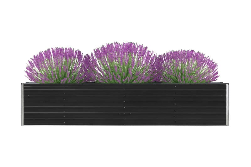 Odlingslåda upphöjd galvaniserat stål 320x40x45 cm antracit - Grå - Utemöbler - Övrigt utemöbler - Tillbehör utomhus - Utomhuskrukor