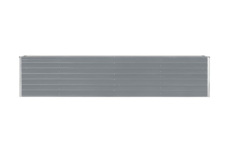 Odlingslåda upphöjd galvaniserat stål 320x40x45 cm grå - Grå - Blomlåda - Utomhuskrukor