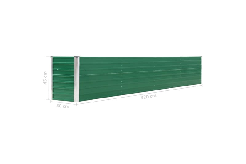 Odlingslåda upphöjd galvaniserat stål 320x40x45 cm grön - Grön - Utemöbler - Övrigt utemöbler - Tillbehör utomhus - Utomhuskrukor