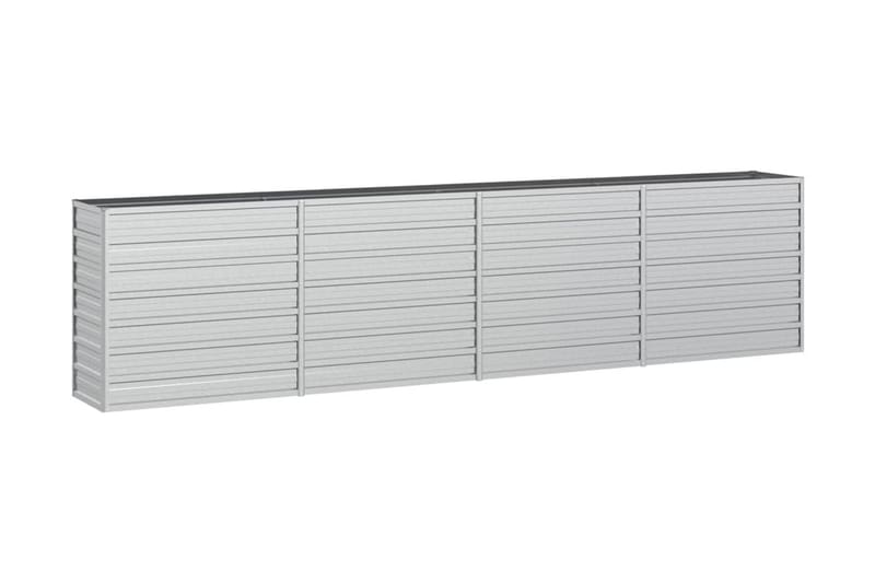 Odlingslåda upphöjd galvaniserat stål 320x40x77 cm silver - Silver - Utemöbler - Övrigt utemöbler - Tillbehör utomhus - Utomhuskrukor