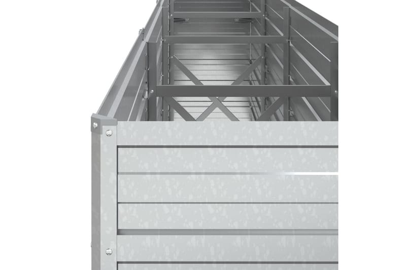 Odlingslåda upphöjd galvaniserat stål 320x40x77 cm silver - Silver - Utemöbler - Övrigt utemöbler - Tillbehör utomhus - Utomhuskrukor