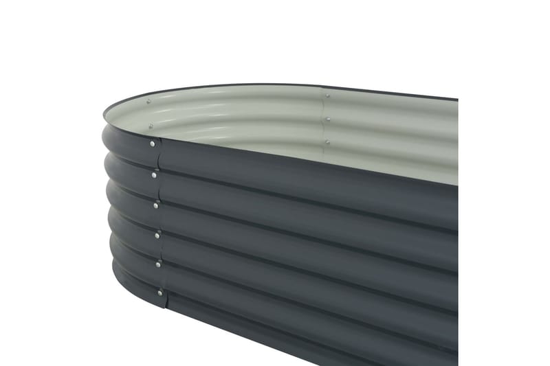 Odlingslåda upphöjd galvaniserat stål 320x80x44 cm grå - Grå - Blomlåda - Utomhuskrukor