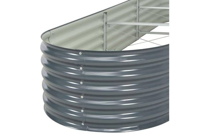 Odlingslåda upphöjd galvaniserat stål 320x80x44 cm grå - Grå - Blomlåda - Utomhuskrukor