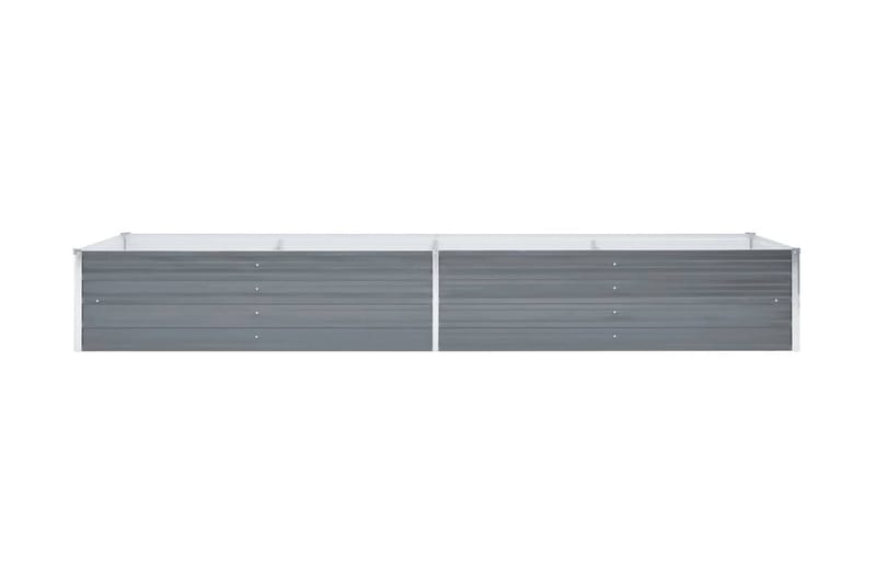 Odlingslåda upphöjd galvaniserat stål 320x80x45 cm grå - Grå - Blomlåda - Utomhuskrukor