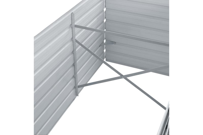 Odlingslåda upphöjd galvaniserat stål 320x80x45 cm grå - Grå - Blomlåda - Utomhuskrukor
