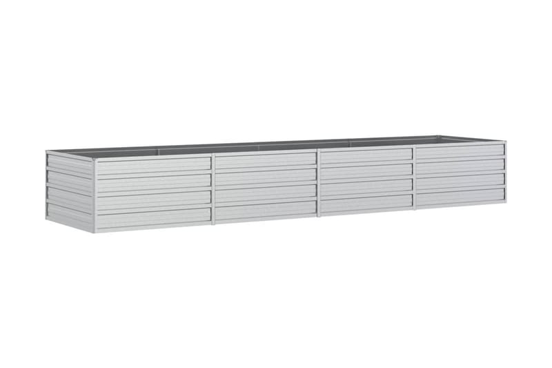 Odlingslåda upphöjd galvaniserat stål 320x80x45 cm silver - Silver - Utemöbler - Övrigt utemöbler - Tillbehör utomhus - Utomhuskrukor