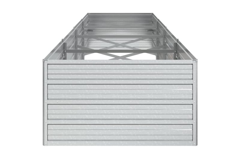 Odlingslåda upphöjd galvaniserat stål 320x80x45 cm silver - Silver - Utemöbler - Övrigt utemöbler - Tillbehör utomhus - Utomhuskrukor