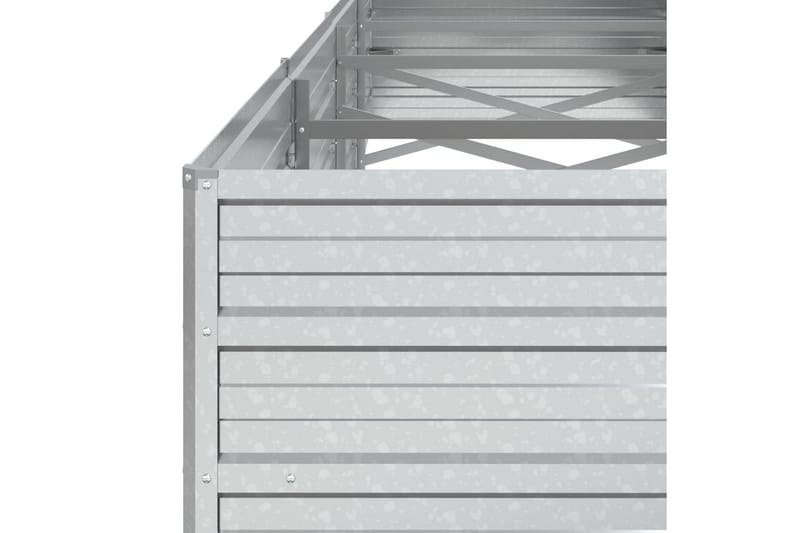 Odlingslåda upphöjd galvaniserat stål 320x80x45 cm silver - Silver - Utemöbler - Övrigt utemöbler - Tillbehör utomhus - Utomhuskrukor