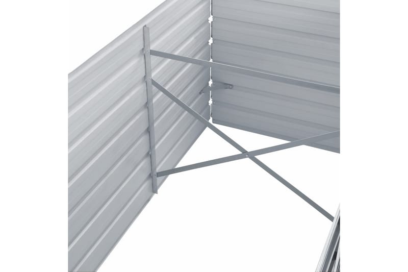 Odlingslåda upphöjd galvaniserat stål 320x80x77 cm grå - Grå - Blomlåda - Utomhuskrukor