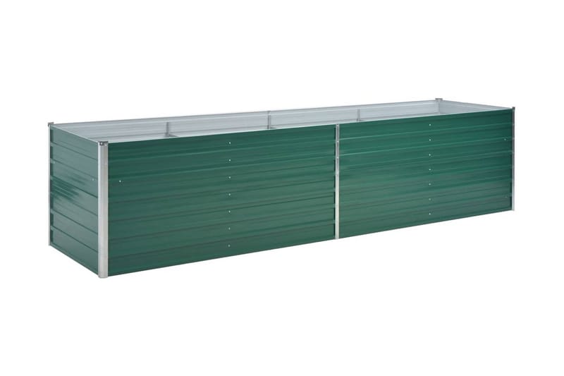Odlingslåda upphöjd galvaniserat stål 320x80x77 cm grön - Grön - Utemöbler - Övrigt utemöbler - Tillbehör utomhus - Utomhuskrukor