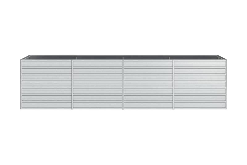 Odlingslåda upphöjd galvaniserat stål 320x80x77 cm silver - Silver - Utemöbler - Övrigt utemöbler - Tillbehör utomhus - Utomhuskrukor