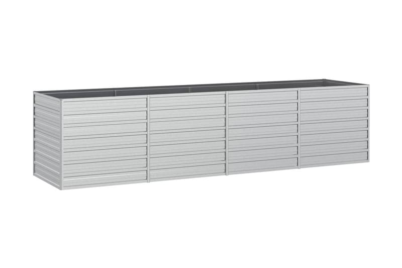 Odlingslåda upphöjd galvaniserat stål 320x80x77 cm silver - Silver - Utemöbler - Övrigt utemöbler - Tillbehör utomhus - Utomhuskrukor