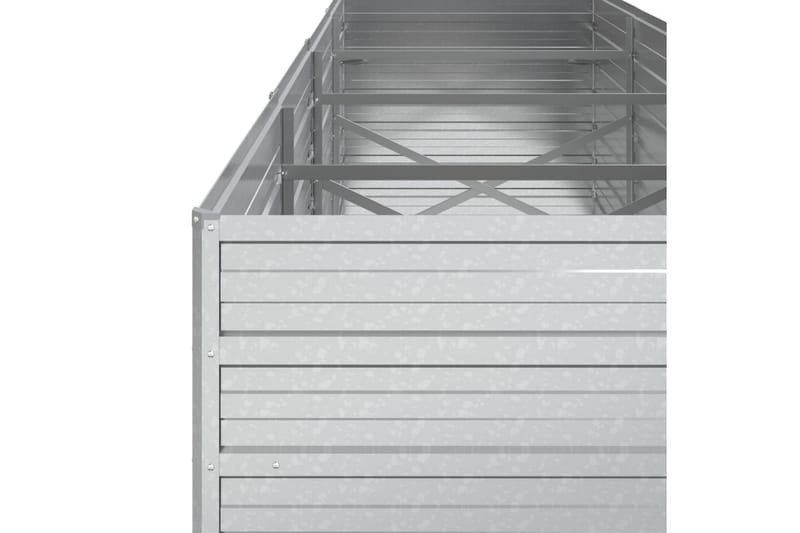 Odlingslåda upphöjd galvaniserat stål 320x80x77 cm silver - Silver - Utemöbler - Övrigt utemöbler - Tillbehör utomhus - Utomhuskrukor