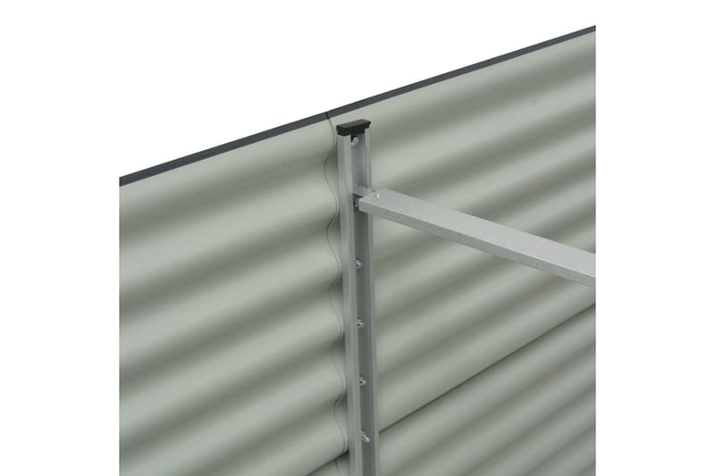 Odlingslåda upphöjd galvaniserat stål 320x80x81 cm grå - Grå - Blomlåda - Utomhuskrukor