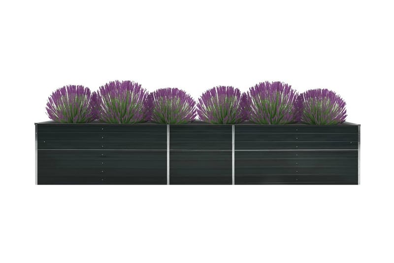 Odlingslåda upphöjd galvaniserat stål 400x80x45 cm antracit - Grå - Utemöbler - Övrigt utemöbler - Tillbehör utomhus - Utomhuskrukor