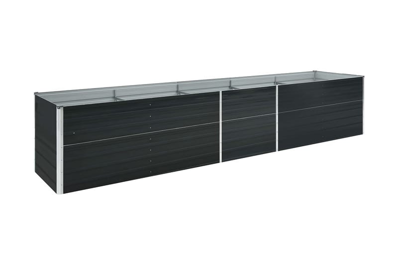 Odlingslåda upphöjd galvaniserat stål 400x80x45 cm antracit - Grå - Blomlåda - Utomhuskrukor