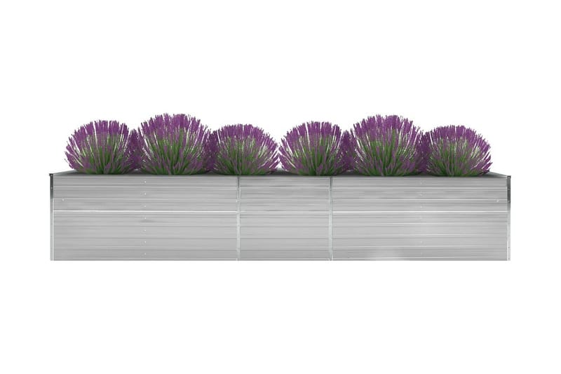 Odlingslåda upphöjd galvaniserat stål 400x80x45 cm grå - Grå - Utemöbler - Övrigt utemöbler - Tillbehör utomhus - Utomhuskrukor